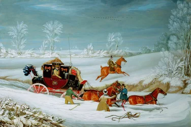 Diligence dans la neige